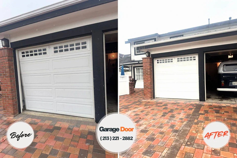 Before and after: garage door repair South Padre Island, TX